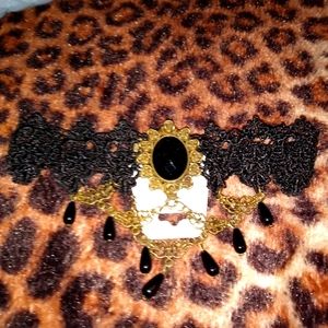 Steampunk Rhinestone Teardrops Choker